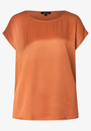 MORE & MORE - Shirt mit Satinfront orange - Gr. - 38