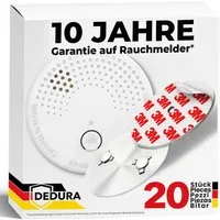 dedura Rauchmelder (Set inkl. Magnethalter mit 10 Jahre Garantie BSI Zertifiziert EN14604)