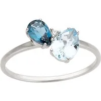 Firetti Goldring Schmuck Geschenk Gold 333 Damenring Goldring Edelstein Farbstein, mit Blautopas (beh), Blautopas London Blue (beh) - mit Brillant