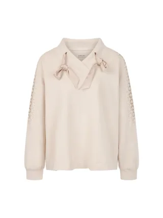Marc Cain Sports - Oversize-Sweatshirt mit Hotfix-Steinen smoke - Gr. - 42