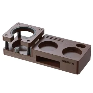 HiBREW Wood Tamping Station Tamper Holder 51/58mm Portafilter Holder Filter Screen Holder Espresso Distributor for H10A