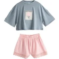 Next T-Shirt & Shorts T-Shirt und strukturierte Shorts im Set (2-tlg)