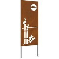 vidaXL Wandbild Garten Sichtschutz-Leinwand Rostig 50 x 140 cm Wetterfeststahl, (1 St)