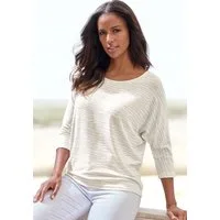 LASCANA 3/4-Arm-Shirt mit modischem Zebra-Muster aus luftigem Viskose-Strick