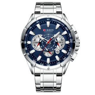 CURREN Men Watch Chronograph Quartz Wristwatch Waterproof Stainless Steel Sports Watches for Men Analog Calendar Wrist W