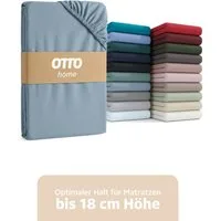 OTTO home Spannbettlaken PHYSALIS in BASIC und PREMIUM Qualität, 100% Baumwolle, Jersey (160 g/m), Gummizug: rundum, (2 Stück), für Matratzen bis 18 cm Höhe, Bettlaken, Spannbetttuch, pflegeleicht