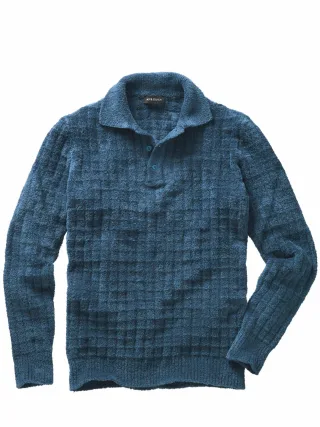 Mey & Edlich Herren Biste-baff-Polo Blau 83 % Baumwolle, 17 % Polyamid