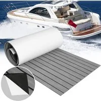 BlingBin Bodenmatte Bodenbelag Matte Eva Selbstklebend,Bootsbodenmatte in Teak-Optik (1 Stück, 1-St., 240*90cm,Rutschfeste,Zuschneidbarer Schiffsbodenmatten), für Yachten, Segelboote, Wohnmobile, Schwimmbäder, Gerade Rillen