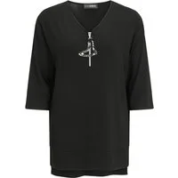 Doris Streich T-Shirt mit dekorativem Reißverschluss-Anhänger