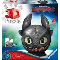 Ravensburger Puzzleball Dragons 3 - Ohnezahn mit Ohren, 72 Puzzleteile, Made in Europe