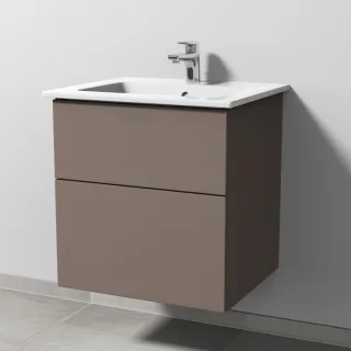 Sanipa 3way Keramik-Set Venticello Keramik-Waschtisch und Unterbau mit 2 Auszügen, Taupe-Matt SP3211T