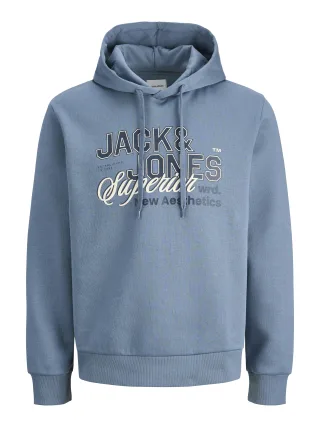 JACK&JONES - JJELOGO SWEAT HOOD 2 COL 25/26 NOOS Blue Mirage - Gr. - M