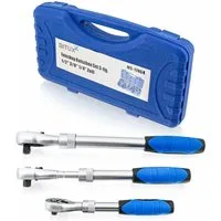 Bituxx Ratsche Teleskop Ratschen Set 3-tlg. 1/2 Zoll 3/8 Zoll 1/4 Zoll (3 St., MS-17464)