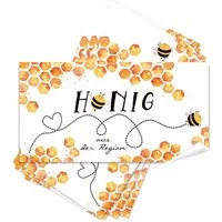 Logbuch-Verlag Aufkleber 25 Honig aus der Region Aufkleber Bienenwaben Bienen Sticker Imker 10