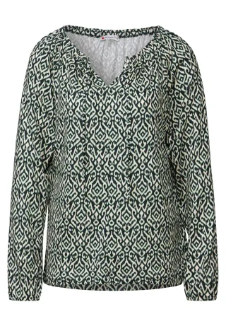 Street One - Bedrucktes Raglan Shirt hunter green - Gr. - 38