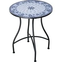 Mosaik-Meister Gartentisch Mosaik Gartentisch Metall 60 cm Mosaiktisch Balkontisch Bistrotisch, Nicht frostsicher