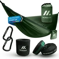 Nordmut Hängematte NORDMUT® Ultraleichte Hängematte Outdoor [mit Befestigungs-Set], extrem robust, kompakt, vielseitig einsetzbar