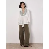 Apricot Blusentop Tassel Top mit Stickerei