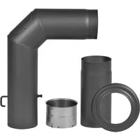 Firefix Ofenrohr, (Set), Bogen, 150 mm, 90 °, Stahlblech, mit Verlängerung