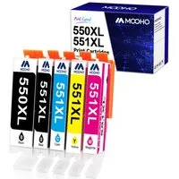 MOOHO 550XL 551XL Ersatz für CANON 551 XL 550 multipack Tintenpatrone (Pixma MX725 MX920 MX925 iX6850 iP7200 iP7250 iP8750 MG5400 MG5450 MG5550, MG5650 MG6350 MG6450 MG6650 MG7150 MG7500 MG7550 Drucker)