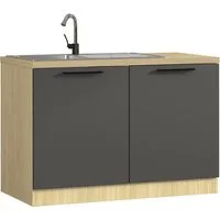 KOCHSTATION Spülenschrank Luna, Unterschrank für Spüle, Küchenspülenschrank, Made in Italy B/T/H: 120×60×85 cm, inklusive Einbauspüle und Siphon
