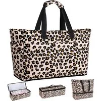 LuxusKollektion XL-Strandtasche Strandtasche XXL Kühltasche Reißverschluss Wasserdicht Leopard