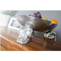 riess-ambiente Dekoschale SKULL 35cm silber (Einzelartikel, 1 St), Metall · rund · Totenkopf · Modern Design