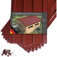 BRAVO Trapezblech, SMART Trapez-Abdeckblech-Set, Profilblech, Premium-Blech, 6,75 m², verzinkter Stahl lackiert, 1250x450x0,3 mm (12-St. inkl. Schrauben) Made in Germany