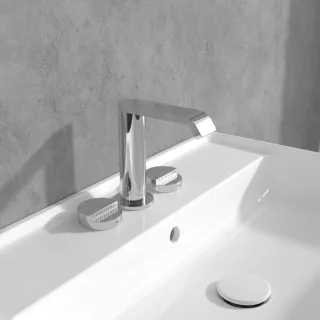 Villeroy und Boch Dawn Dreiloch-Waschtischarmatur TVZ10600100061 ohne Ablaufgarnitur, chrom