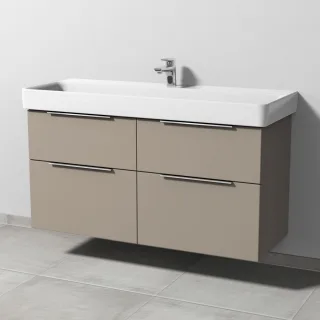 Sanipa 3way Waschtischunterbau zu Laufen Pro S Waschtisch mit 4 Auszügen, Sandgrau-Matt UF78667