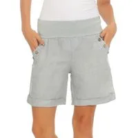 Mississhop Leinenhose 100 % Leinen Damen Shorts Leinenshorts Bermuda kurze Hose 280