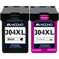 MOOHO 304 Multipack ersetzt für HP 304XL Tintenpatrone (DeskJet 3764 3762 3760 3750 3735 3733 3730 3720 2634 2633 2632 2630 2622 2620 AMP 130, ENVY 5050 5032 5030 5020 5010)