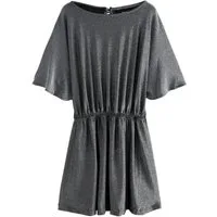 Next Jerseykleid Glitzer-Minikleid mit Flatterärmeln (1-tlg)