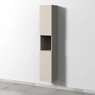 Sanipa 3way Hochschrank mit 2 Türen und 1 offenem Fach, Kaschmir-Matt SP1121U