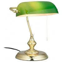 relaxdays Tischleuchte Bankerlampe mit Zugschalter