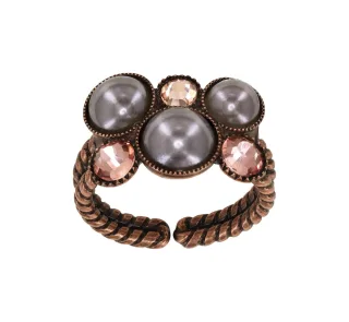 konplott - Ring - Bubble Cascade beige/braun