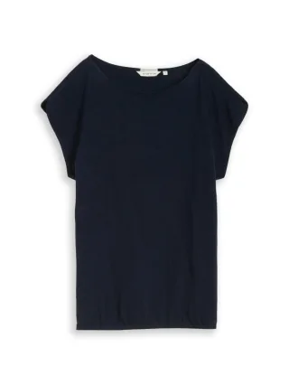 Tom Tailor - Locker geschnittenes T-Shirt blau - Gr. - XS