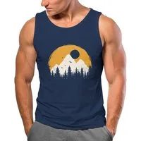 Neverless Tanktop Herren Tank-Top Outdoor Print Natural Badge Logo Wandern Fashion mit Print