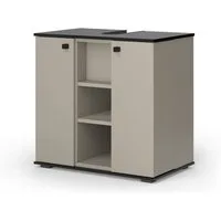 Vicco Waschbeckenunterschrank Joli, Greige/Schwarz, 60 x 59 cm mit 2 Türen (1-St)