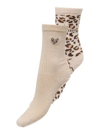 ONLY - Socken im 2er-Pack beige - Gr. - ONE SIZE