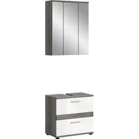 welltime Badmöbel-Set Lucca, bestehend aus: 1x Waschbeckenunterschrank & 1x Spiegelschrank, (Set, 2-St), Badkombination, Bad-Möbel, Badezimmer
