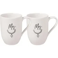 Villeroy & Boch Tasse Statement Set 2tlg., 2-tlg., Porzellan, Premium Porcelain, mikrow.- & spülm.sicher, Made in Germany
