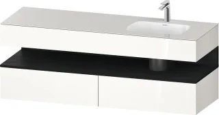 Duravit Qatego Einbauwaschtisch mit Konsolenwaschtischunterbau Weiß Hochglanz 1600x550x600 mm - QA47 QA4796016220000