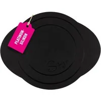 Sallys Herd-Abdeckplatte Induktionsmatte: Kochfeldschutz, Antirutsch, bis 230°C, Silikon, Oval 31,2 x 24,6 cm, Platinum-Silikon