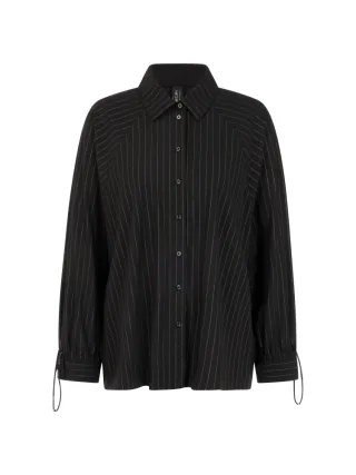 Marc Cain Sports - Nadelstreifen-Bluse mit Fledermausärmel black and smoke - Gr. - 40