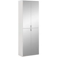 Home affaire Schuhschrank TRONDHEIM, Höhe 193 cm, 4 Spiegeltüren, 9 Fächer, 7 Einlegeböden (inkl. ausziehbarer Kleiderstange, in verschiedenen Farben erhältlich) Schrank, Hochschramk, Mehrzweckschrank, Universalschrank, Flur, Diele