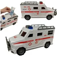COIL Spardose Elektronisches Spardose, Sparschwein, Krankenwagen, Safe, Sparschwein, Banknoten und Münzen, Soundeffekte, Maße:32x12,5x16 cm
