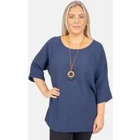 Seasons of April Klassische Bluse VANESSA MUSSELIN OVERSIZED Damen Musselin Bluse Shirt, Oversized, leicht luftig + individ. Kette