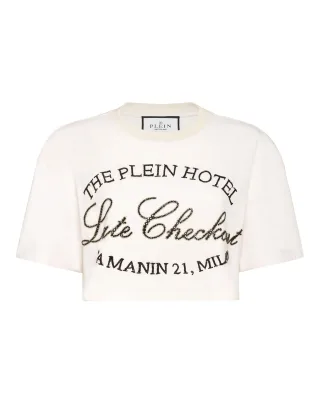 Cropped T-Shirt Late Checkout Crystal