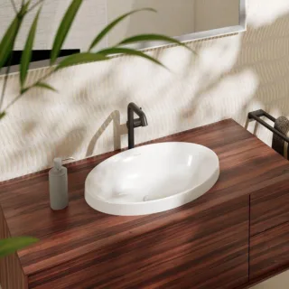hansgrohe Xuniva Einbauwaschtisch 60156450 550x400mm, ohne Hahnloch, mit Überlauf, weiß